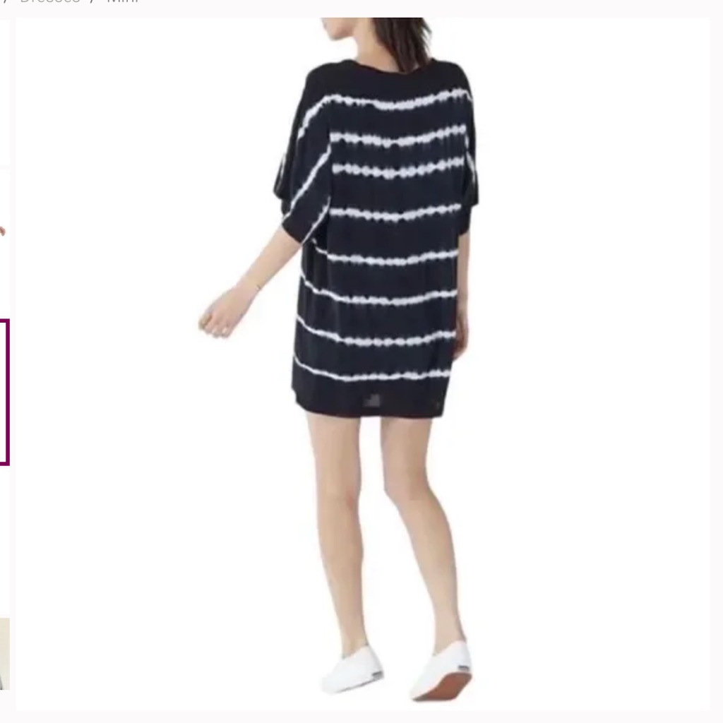 Splendid Tie Dye Short Sleeve Kaftan Mini Dress Xs